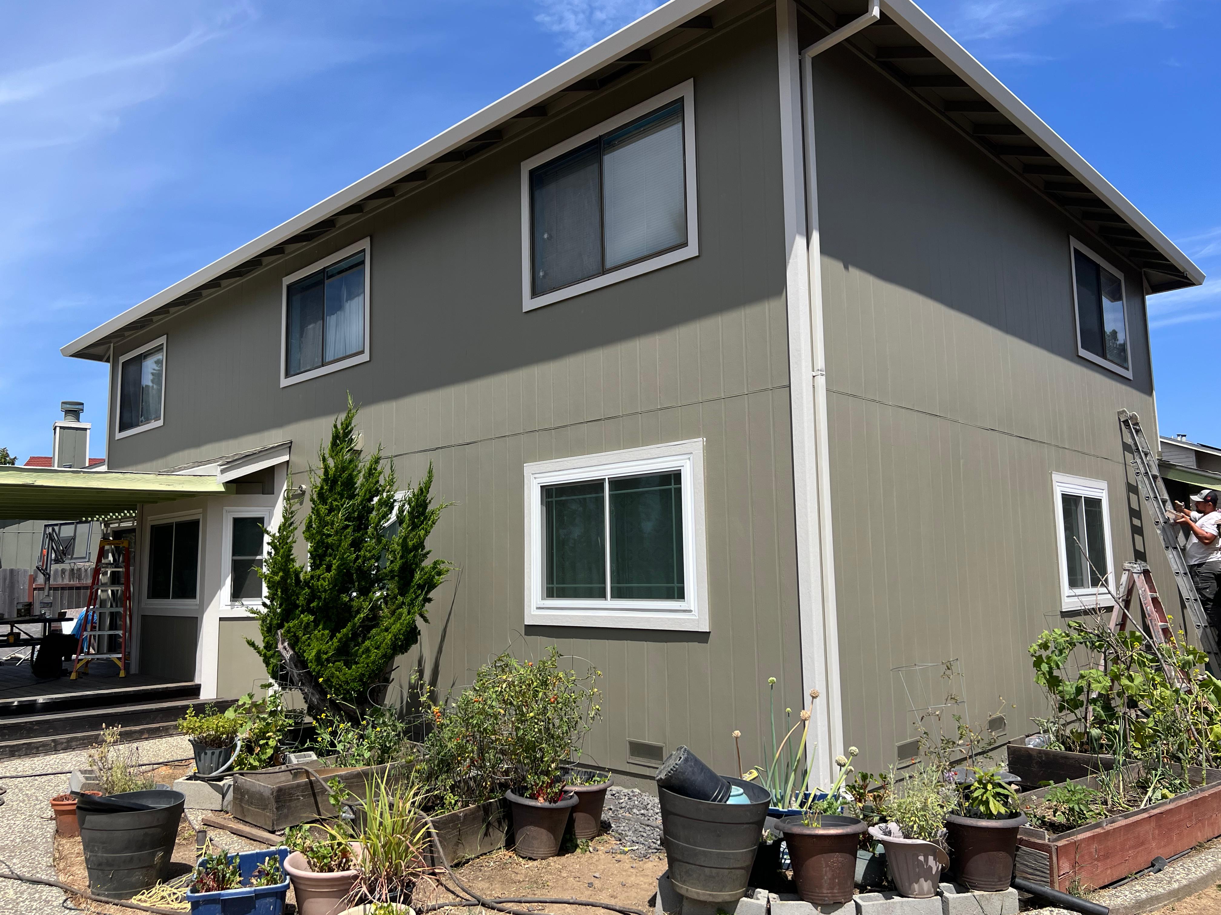 Completed siding installation on a Sacramento-area home showing new siding material and finish